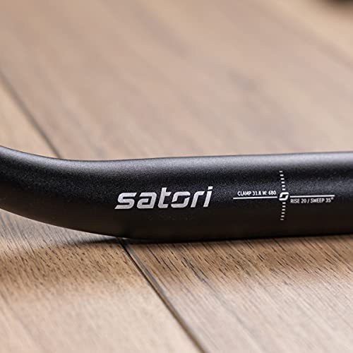 Satori Wien Trekking Touring Commuting Bike Bicycle Aluminum Alloy Swept Back Flat Handlebar 31.8x680mm - Rise 20mm - Sweep 35 Degree