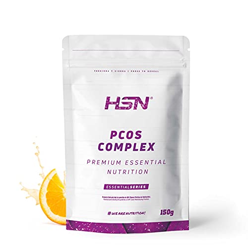 HSN Myo-Inositol + D-Chiro Inositol PCOS Complex en Polvo | Naranja 150g = 25 Tomas por Envase | Formulado para Mujeres: 40:1 | Con Vitaminas y Minerales | No-GMO, Vegano, Sin Gluten