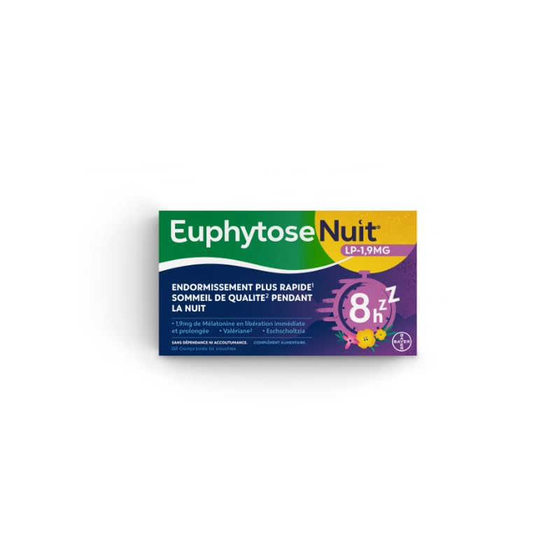 Euphytose Nuit LP 1,9 mg Mélatonine Comprimés à Libération Prolongée x 30