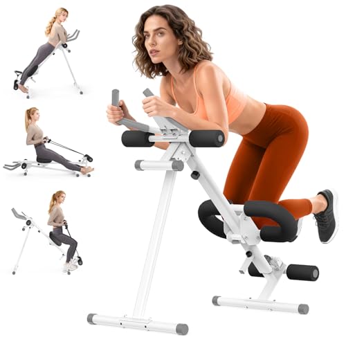 Image of Foldable Ab Machine, 5-in-1 Adjustable Ab Trainer for Home Gym, Full-Body Core Workout Equipment