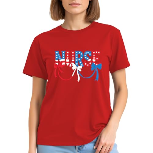 Image of 4th of July Bow Tank Top Women-Vintage American Bow Sleeveless Shirt USA Flag Tee Top Patriotic Tank Top