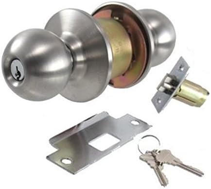 Stainless Steel Entry Lockset (2-3/4" Backset)