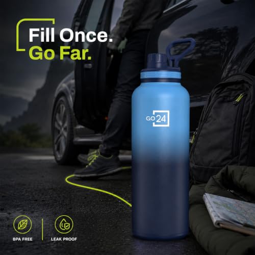 Image of Hydromax 2 Litre Single Wall Stainless Steel Water Bottle - Blue | ISI Certified 304 Stainless Steel, BPA Free, Chugger Sipper Cap, Leakproof Lid, Loop Handle, Fridge Frendly