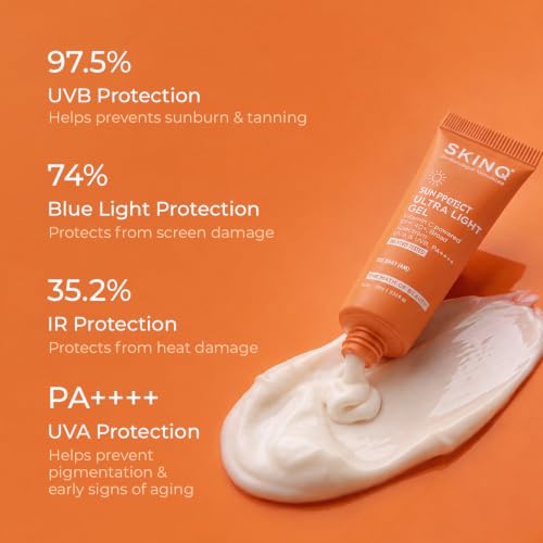Image of SKINQ Sunscreen - SPF 50+ PA++++ Sun Protect Ultra Light Gel 10ml (Pack of 3)