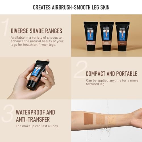 Bein Make-up wasserdicht Keine Übertragung, Flawless Lotion, Bein und Körper Narbe Abdeckung Make-up/Tattoo Abdeckung oben, Beine Bein Glow (#2 Medium Golw, 30ml)