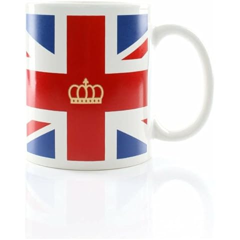 Union Jack Mug - White Ceramic Mug with Union Jack Flag Design - Perfect for Jubilee Street Parties and Events Cover