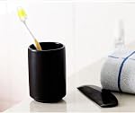 Style japonais simple noir et blanc, tasse en céramique sans manche, tasse à thé, porte brosse à dents, tasses à café (noir)