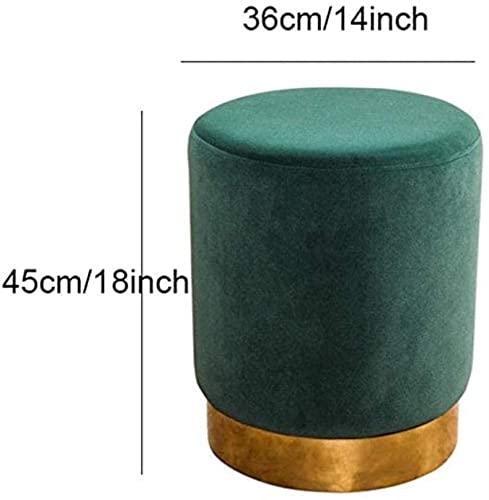 Repose-Pieds Velours Rond Compact Petit Pouf de Rangement Salon - 4