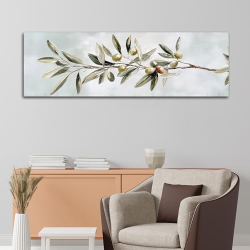 Affiche panoramique encadrée olive 40x120 style campagnard