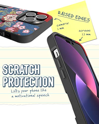 Image of Smartish iPhone 14 Pro Max Wallet Case - Wallet Slayer Vol. 2 [Slim /Protective] Credit Card Holder w /Kickstand Drop Tested Hidden Card Slot Compatible w /Apple iPhone 14 Pro Max - Flirty Flowers