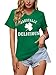 YZMI Magically Delicious Shirt Funny V Neck St Patricks Day Tshirt Shamrock Graphic Tee Tops Green L