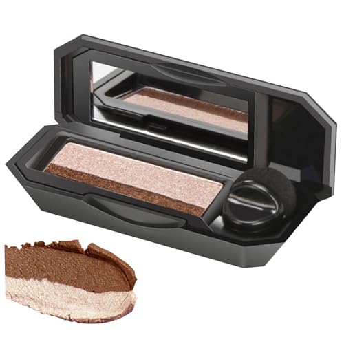 Paleta de sombras de ojos 2 colores Paleta de sombra de ojos con cepillo de esponja pequeño impermeable, larga duración de dos tono de tono estilo altamente pigmentado 2 ...