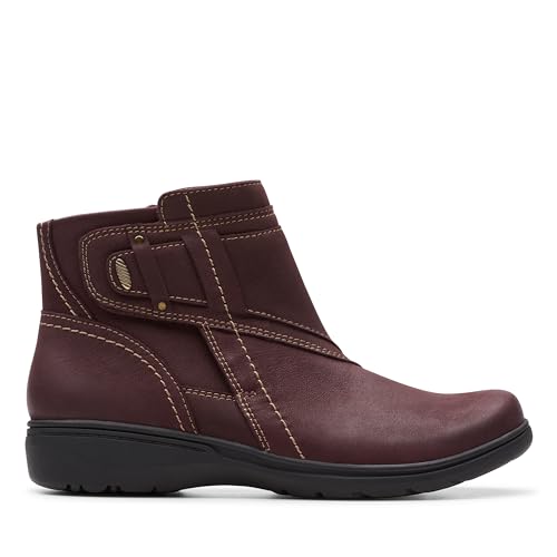 Clarks Clarks Collection Women's Carleigh Style Ankle Boot, Wine Nubuck, 9.5 Medium US