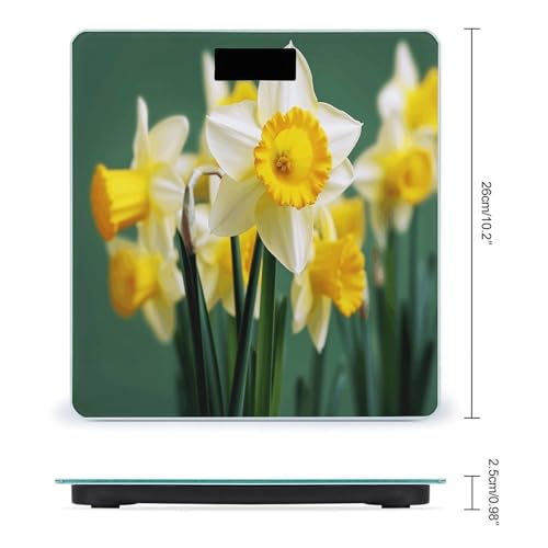 Báscula digital de baño con diseño flores 400 lb miniatura 2