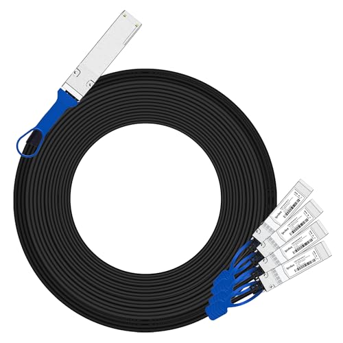 ipolex 100G QSFP28 to 4X 25G SFP28 Breakout DAC Cable, 100G QSFP28 Direct Attach Copper Twinax Cable for Cisco QSFP-4SFP25G-CU3M, 3-Meter(10ft)