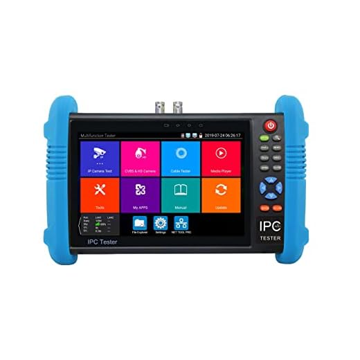 EVERSECU 7 Inch Touch Screen 5 in 1 CCTV Tester Support Upt to 4K IP Camera & 720P/1080P/3.0mp/4.0mp/5.0 Megapixel AHD, TVI, CVI & CVBS Analog Camera, with Keyboard/IP Discovery/Rapid ONVIF/WiFi/APP
