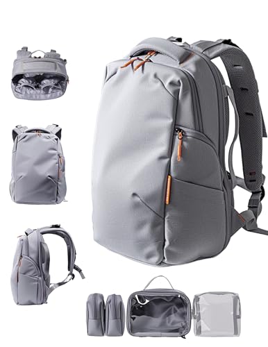 - Multi Function Waterproof Diaper Bag, Travel Essentials Baby Bag With 4 Individual Organizers, Insulated Bottle Holders, Baby Shower Gifts, Grey