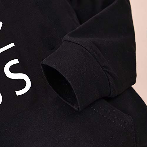 Aalizzwell Toddler Baby Long Sleeve Hooded Sweatshirt Pocket Pullover Hoodies For Boys Girls (Black-1, 3T) #TOP5