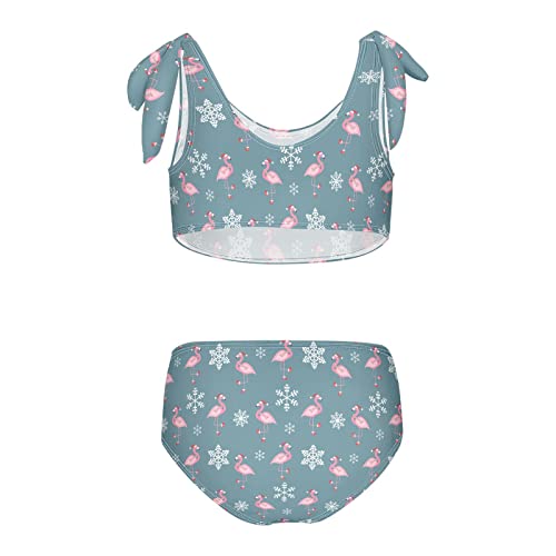 Image of Horse Pattern On Blue Girls Bikini Sets 2 Piece Swimsuits Bathing Suit Swimwear