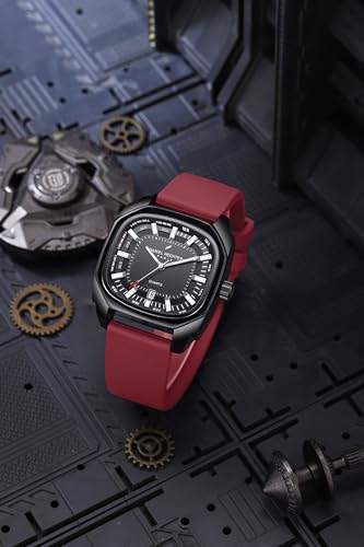 Image of Daniel Hechter Paris Marie Collection Analog Watch for Men with Square Dial, Date Display, Quartz Movement & Silicone Strap