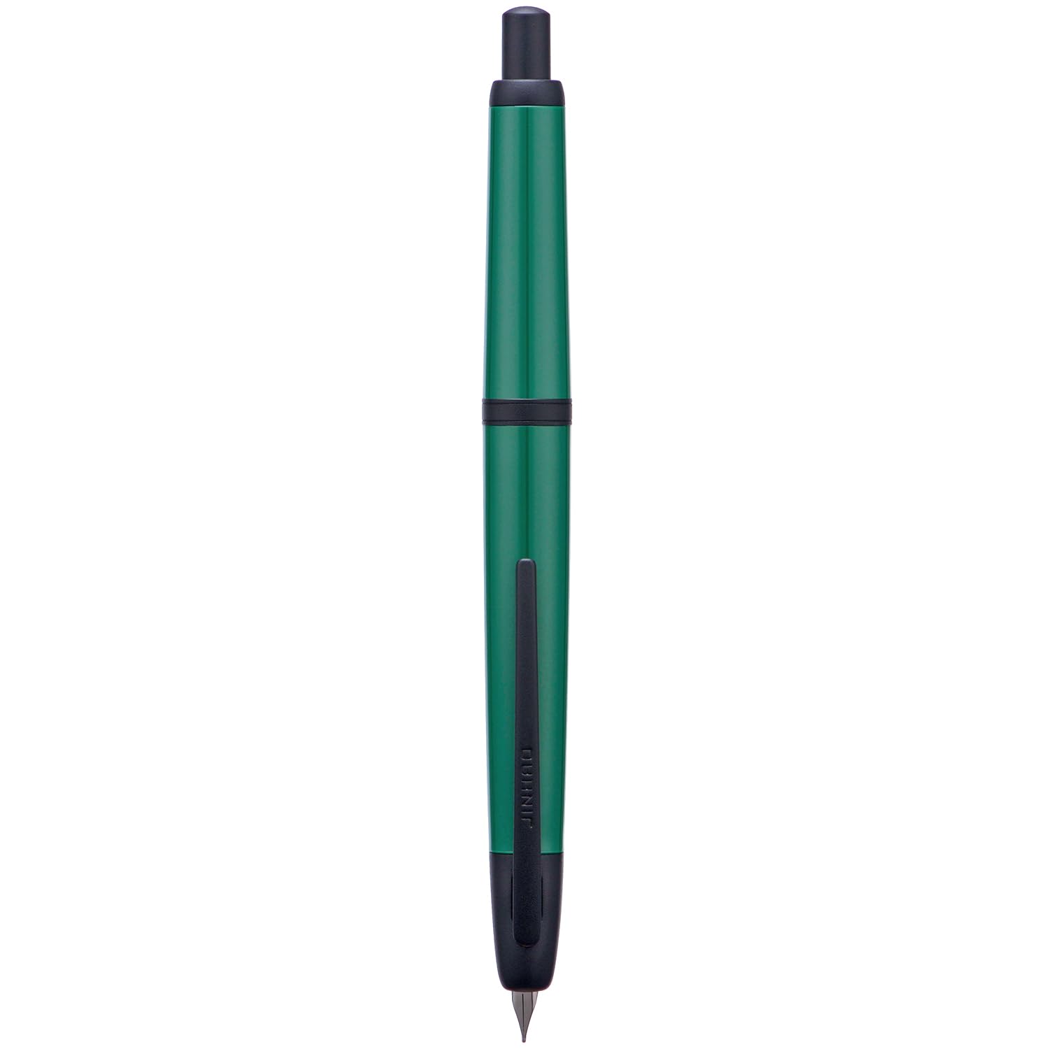 Jinhao 20 Series Press Fountain Pen, Dark Green Retractable Fine Nib with Ink Converter Set (Black Clip)