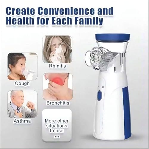 Image of Portable Mesh Nebulizer, One-Button Operation, Silent Operation, High Nebulization Rate, Medical Grade Materials, USB, White