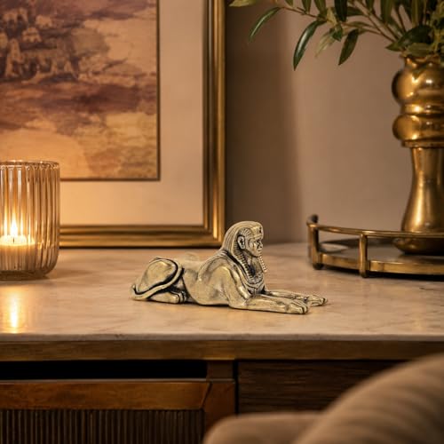 Estatua Esfinge de Latón Antigua para Decoración miniatura 5