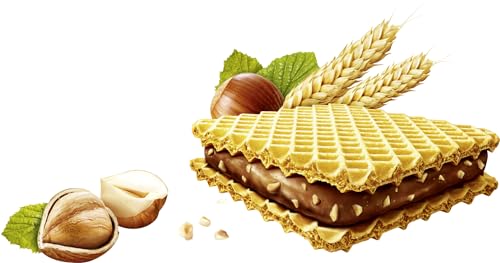 Hanuta Haselnuss-Schnitten – knusprige Waffeln mit zarter Haselnusscreme – beliebter Snack für zwischendurch, zum Teilenund Genießen – nussig und schokoladig – 1 Großpackung, 10 Stück (220 g)