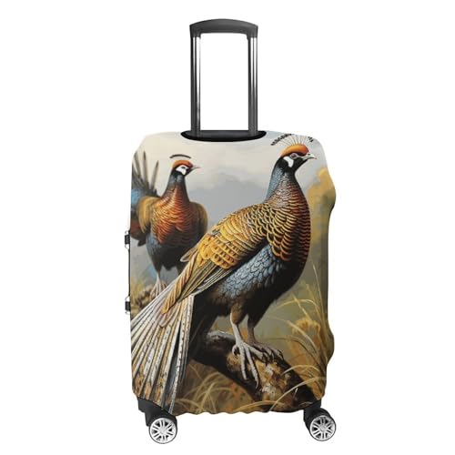 Pheasants Animals Luggage Cover, Washable Elastic Suitcase Cover Protector Fit 18-32 Inch Luggage4