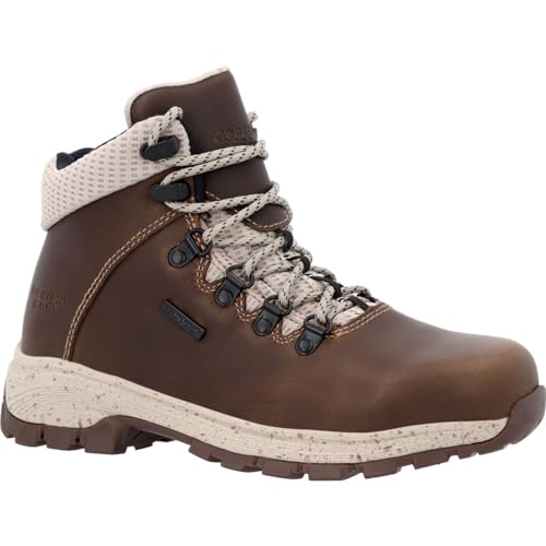 Georgia Boot Eagle Trail Women's Alloy Toe Waterproof Hiker, Brown, Size 6(W)