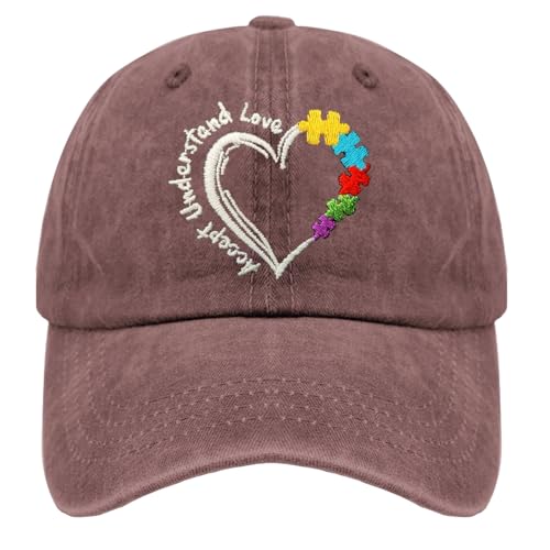 Accept Understand Love Autism Awareness Cowboy Hat Humor Baseball Caps Gifts for Grandpa Who Like
