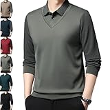 Fácil de peinar: la camisa falsa de dos piezas con solapa a rayas para hombre combina con jeans, chinos o pantalones de vestir para una variedad de estilos. Ideal tanto para el trabajo como para el fin de semana