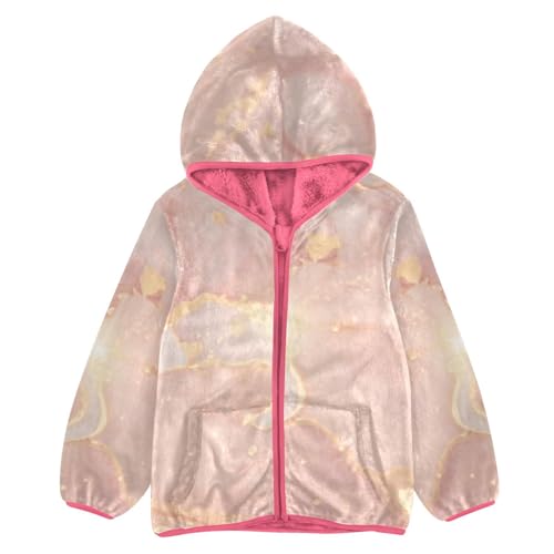 GuoChe Luxury Dusty Rose Gold Quartz Boys Fall Fleece Jacket