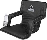 Stadium Boss Seat Reclining Bleacher Chair Folding with Back and Arms – Padded Sport Chair Armrest Recline - Perfect for Bleachers Lawns and Backyards – Supports Your Back – Shoulder Straps Cushion