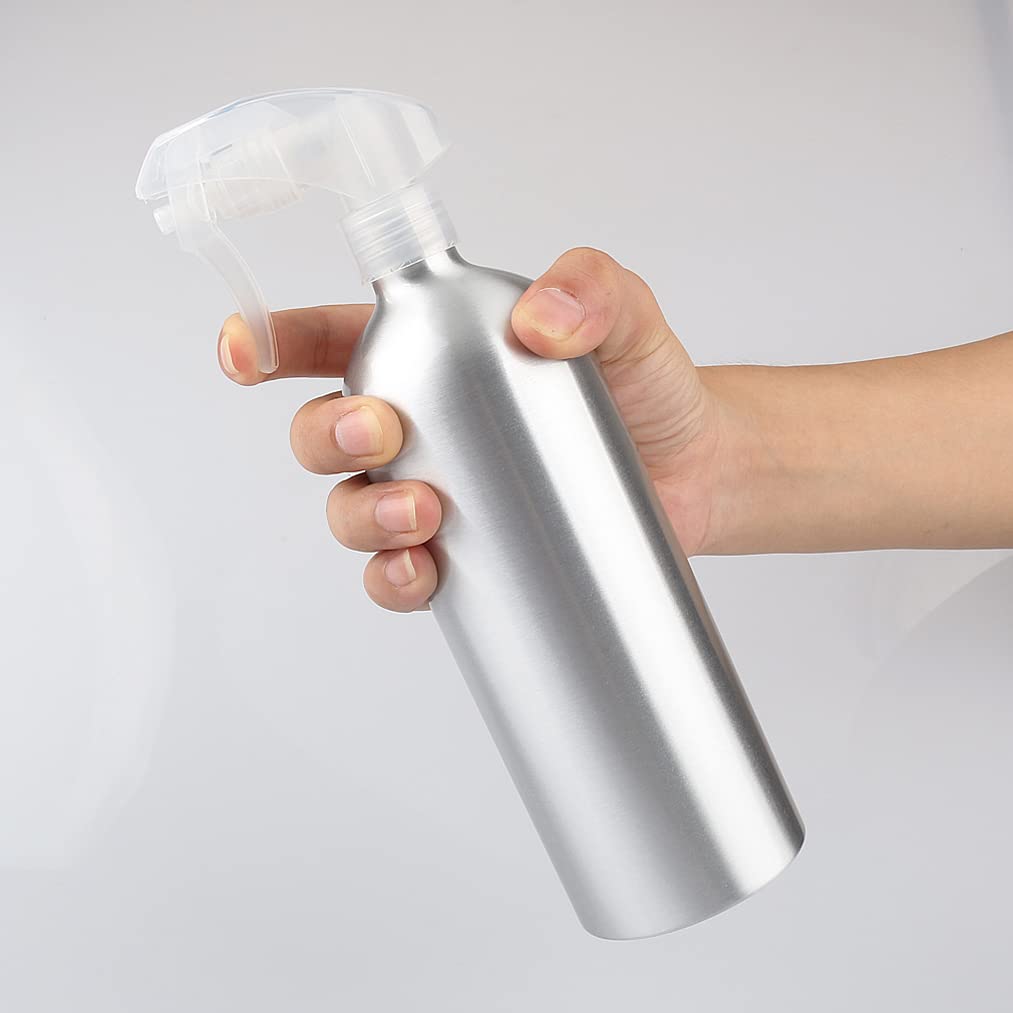 6 Stück 500 ml Leere Aluminium Sprühflasche mit Transparent Sprühkopf Feinen Nebel Wassersprüher Zerstäuber für Pflanzen Blumen Reinigung Garten Kosmetik Küche Reinigung Friseur, Trichter