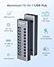 Powered USB 3.0 Hub, Wenter 10 Ports 36W Powered USB Hub, Aluminum USB Splitter with Individual On/Off Switches, SD/TF Card Readers and 12V/3A Power Adapter for PC/Laptops/MacBook Pro/Air/iMac/iPad