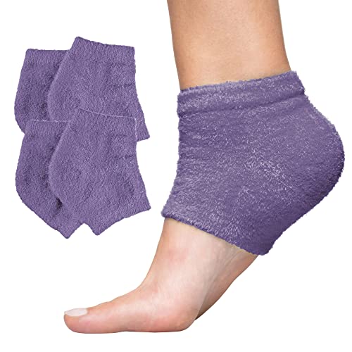 ZenToes Moisturizing Heel Socks 2 Pairs Gel Lined Fuzzy Toeless Spa Socks to Heal and Treat Dry, Cracked Heels While You Sleep (Regular, Lilac) ZenToes Moisturizing Heel Socks 2 Pairs Gel Lined Fuzzy Toeless Spa Socks to Heal and Treat Dry, Cracked Heels While You Sleep (Regular, Lilac)