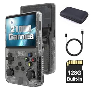 R36S Handheld Games Consoles With Bag, 128g TF Card 21,000+ Games Retro Handheld Game Console, With Open Source Linux System, 3.5-Inch Mipi Screen Hand Held Game Consoles, Portable Video Player.