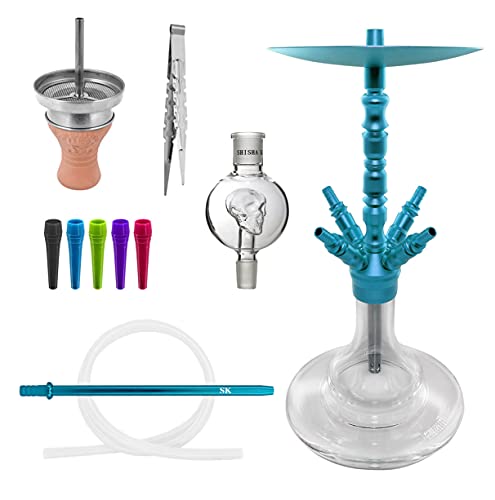 Skynet® Galaxie Shisha Set Hookah 65 cm + Zubehör | Wasserpfeife Komplett Set Molassefänger Hygienemundstücke Schlauch…
