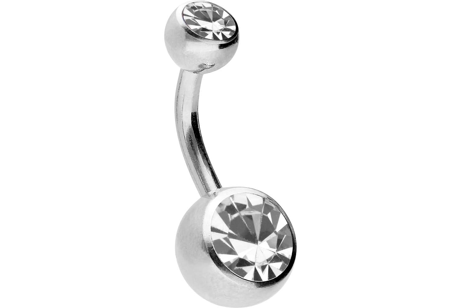 PIERCINGLINE Piercing Ombligo Acero Quirúrgico 2 CRISTALES Piercing Bananabell Banana Elección de color y tamaño