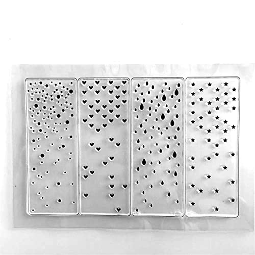 WooYangFun Craft 1pcs Heart Star dot Raindrop Background Clear Stamp for Card Making Decoration and Scrapbooking 11x15cm