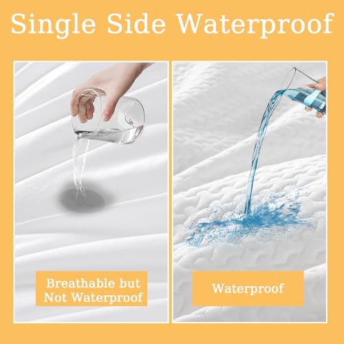Funda de edredón impermeable HOMBYS con lazos protector blanco transpirable 5