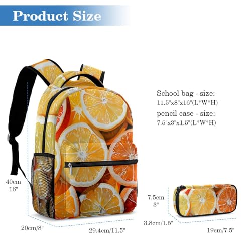 Sac à dos orange et citron grand volume contre le désordre