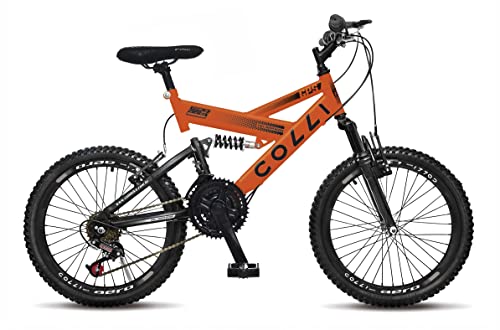 Colli Bike, Bicicleta GPS 310, Aro 20 Aero, 36 Raios, 21 Marchas, Dupla Suspensão, Freio V-Brake Dianteiro e Traseiro e Trocador na Luva