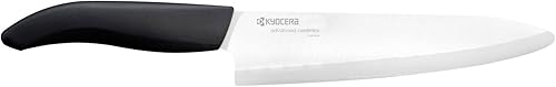 Vista 14 de Cuchillo de cerámica de la serie avanzada Kyocera, cuchilla negra., Mango negro, hoja blanca, 6 pulgadas, Blanco