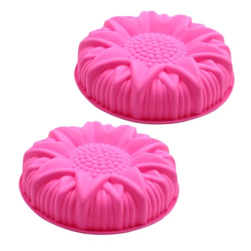 iplusmile 2 piezas Molde de Silicona para Repostería con Diseño de Girasol Reutilizable Seguro y Fácil de Limpiar para Hornear Pasteles y Tartas Casa