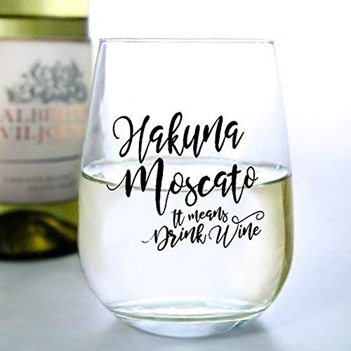 BarConic Hakuna Moscato - Stemless Wine Glass (17oz)