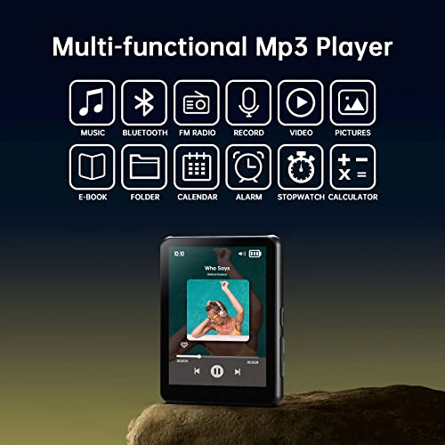 32Gb Mp3 Player With Bluetooth 5.0, 2.4" Full Touch Screen, Hifi Sound Quality, Music Mp3 Mp4 Player For Kids With Speaker Fm Radio Recording E-Book (Black) #TOP1
