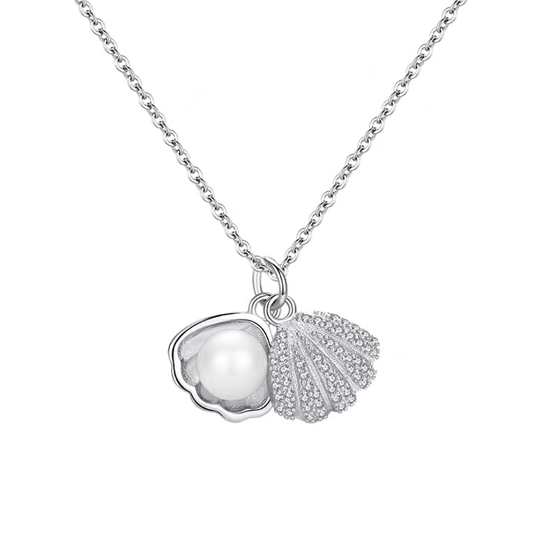 Silver pendant necklace for women Girls Ladies girlfriend Wife Moti Shell Pearl Necklace for woman stylish locket diamond ad cz Pendants chains western Valentine Gift Anti tarnish jewelry 78-image-40