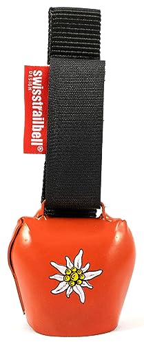 swisstrailbell® Edition rot mit Edelweiß, Fahrradklingel, Trailbell, Signalglocke